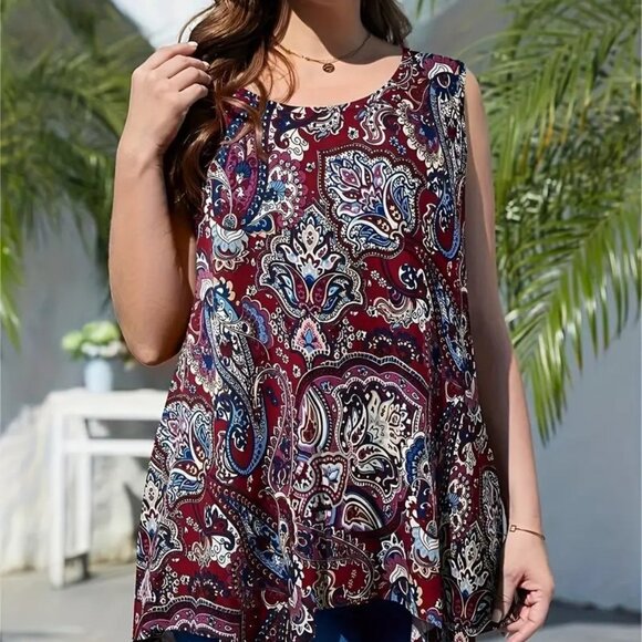 Women's Plus Size Stylish Trendy Fashion Summer Holiday Vacation Tank Top 20W - Picture 2 of 9